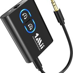 1Mii Bluetooth 5.3 Transmitter Receiver for TV to Wireless Headphones, Dual Link AptX Adaptive/Low Latency/HD Audio, Aux Adapter for Home Stereo, Airp