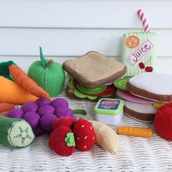 Kids Soft Play Food - Lunch Set - Build Your Own Sandwiches, Felt Veggies & Fruit, Juicebox & Soup (Pottery Barn Kids, Melissa & Doug, Ikea, Etc.)