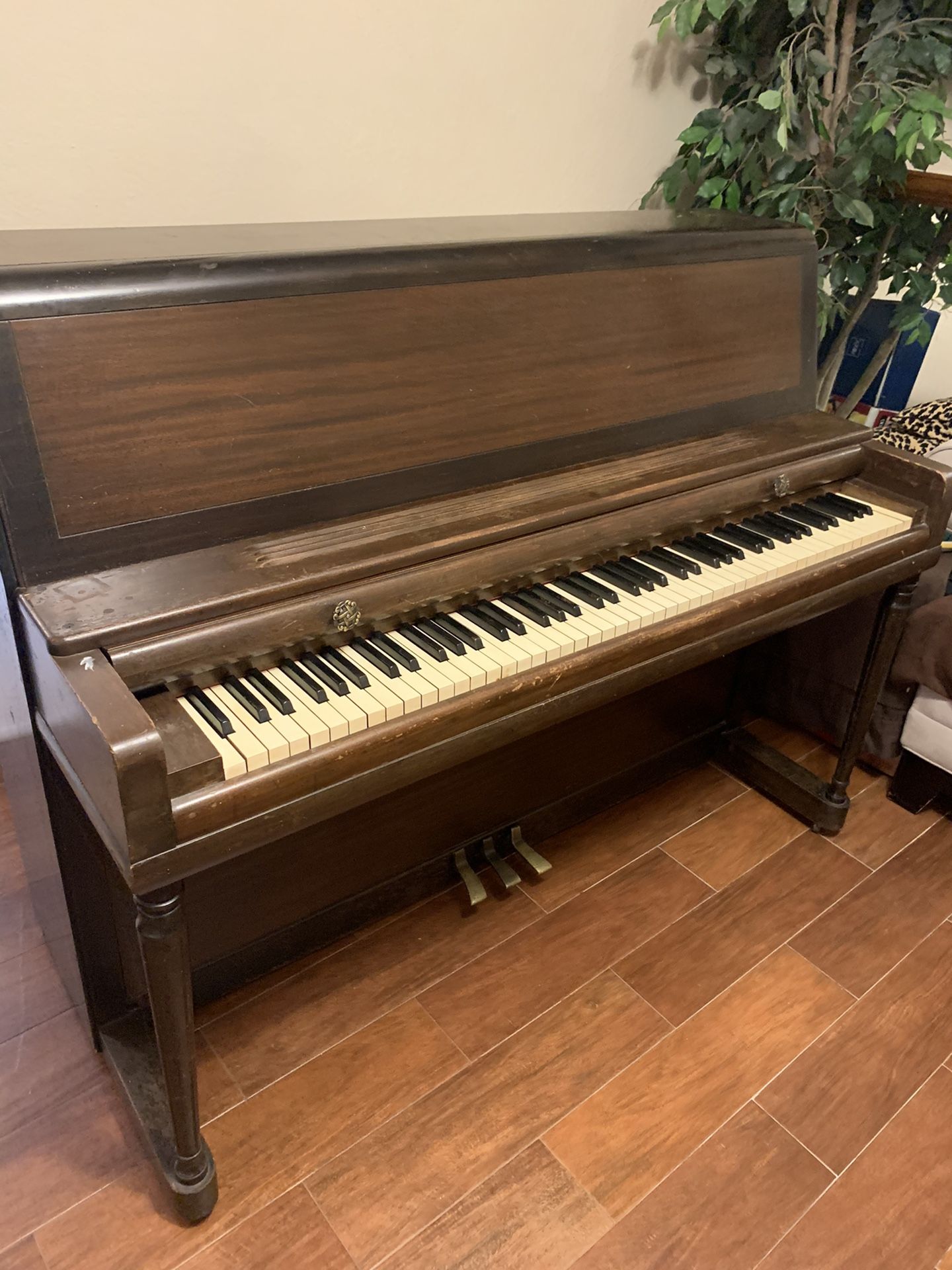 Free !!!! Piano and bench - needs some TLC- must pick up