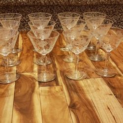 12 Vintage Champagne Glasses 