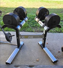 Core Fitness Adjustable Dumbbells with Stand Great Condition