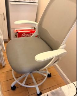Tall Drafting Chair / Standing Desk Chair with Flip-Up Arms & Foot Ring