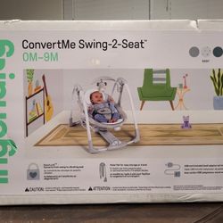 Ingenuity ConvertMe 2-in-1 Compact Portable Baby Swing & Infant Seat