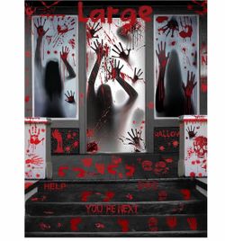 NEW Large Halloween Bloody Window and Floor Decoration Set
