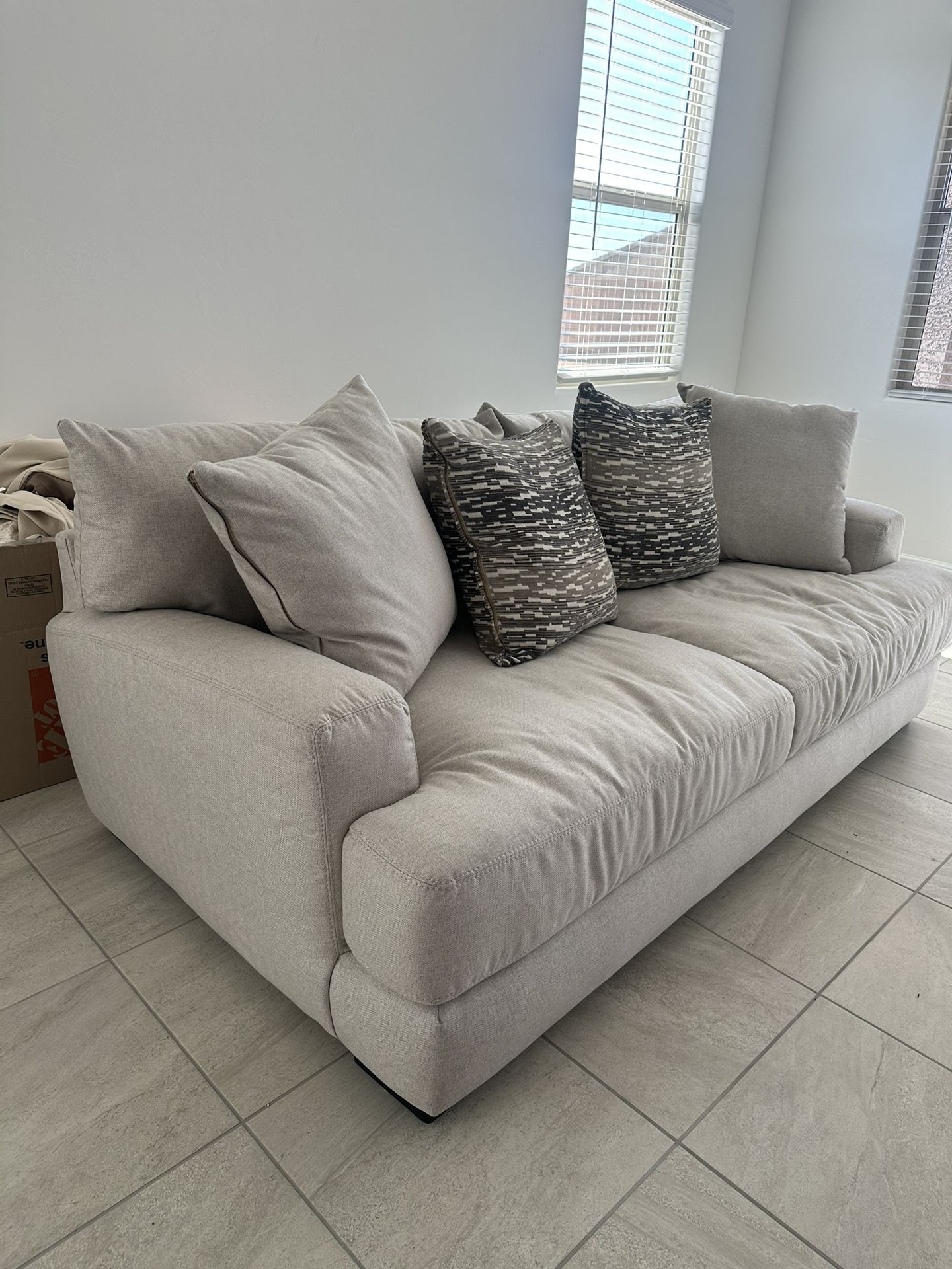 grey wash love seat
