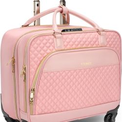 Ytonet Rolling Briefcase for Women, 17.3 Inch LARGE Rolling Laptop Bag with Wheels, Water Rresistant Overnight Rolling Computer Bag on Wheels Roller B