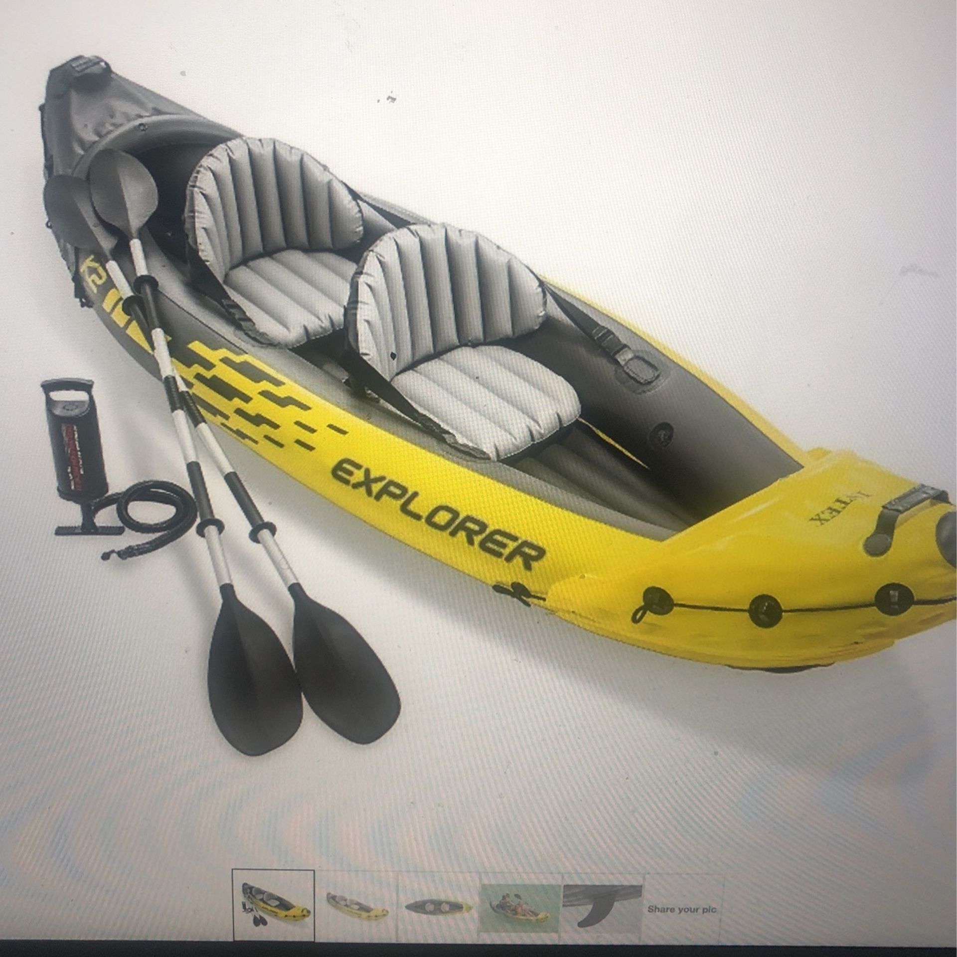 Intex K2 Explorer Inflatable Kayak Dry With Oars And Pump