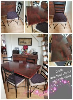 Kitchen table with four matching chairs