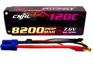 CNHL 8200mAh 2S lipo Battery 7.6V LiHV 120C 5.0mm Bullet to EC5 Hard Case