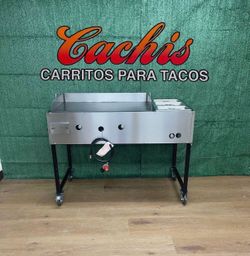Plancha De 36” | 3 Charolas Baño María | Patas Desmontable | Incluye Manguera Y Regulador