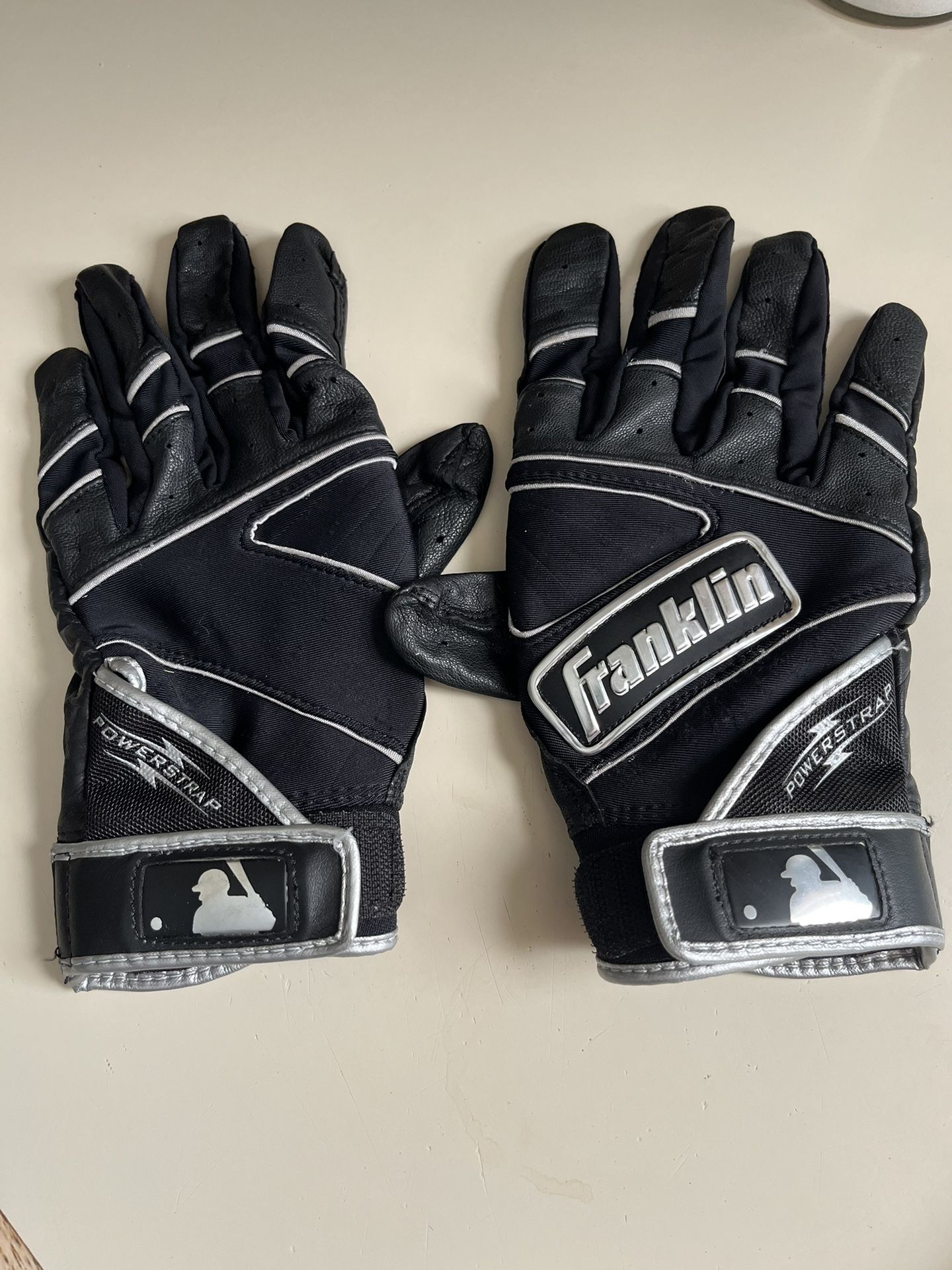 Franklin Chrome Powerstrap Batting Gloves Adult Medium