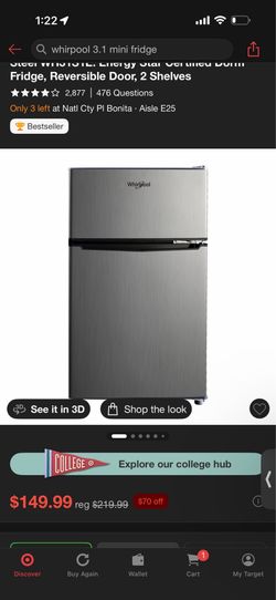 Whirlpool small fridge