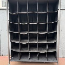 Mainstays 6 Tiers 30-Pairs Shoe Organizer Rack w/ Built-in Casters Wheels, Black