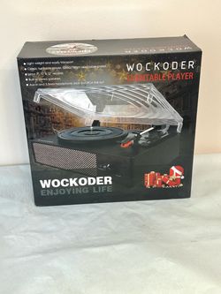 Wockoder Vintage-Style Bluetooth Vinyl Turntable Record Player - New in Box