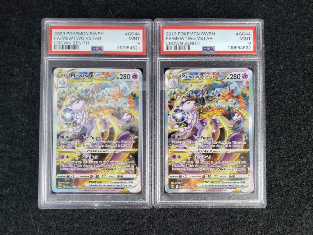 Pokemon PSA 9 Lot 2x Mewtwo VStar GG44