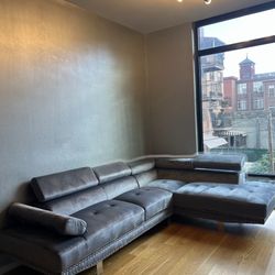 Velvet L-Shaped Sectional Sofa – 2 Piece