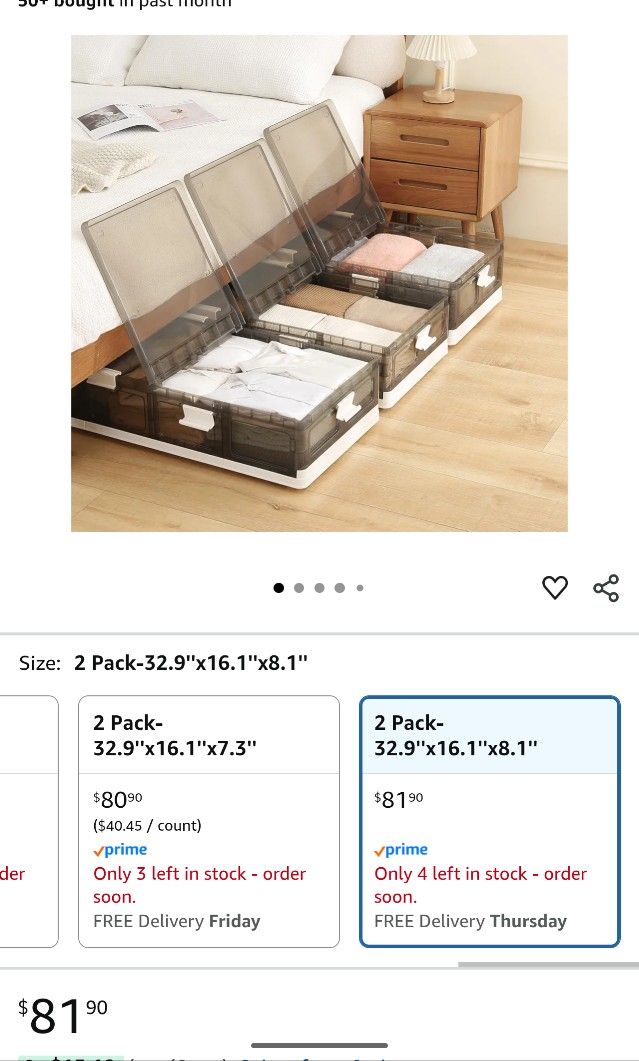 2-Pack Under Bed Storage Containers