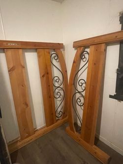 Solid Wood And Metal Bed Frame