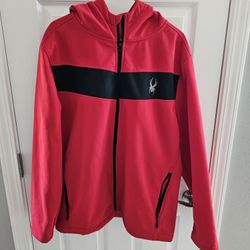 Spyder Men's Full Zip Hooded Soft Shell Jacket