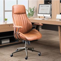 High Back Home Office Chair,Mid Century Modren Ergonomic Executive Chair,Lumbar Support Swivel Task Chair with Wheels,Computer Desk Chair Suede Fabric