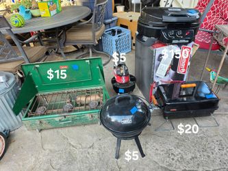 Cooking outdoors is still on guys! We have BBQs, camp stove and charcoal briquette BBQs $5 - $150