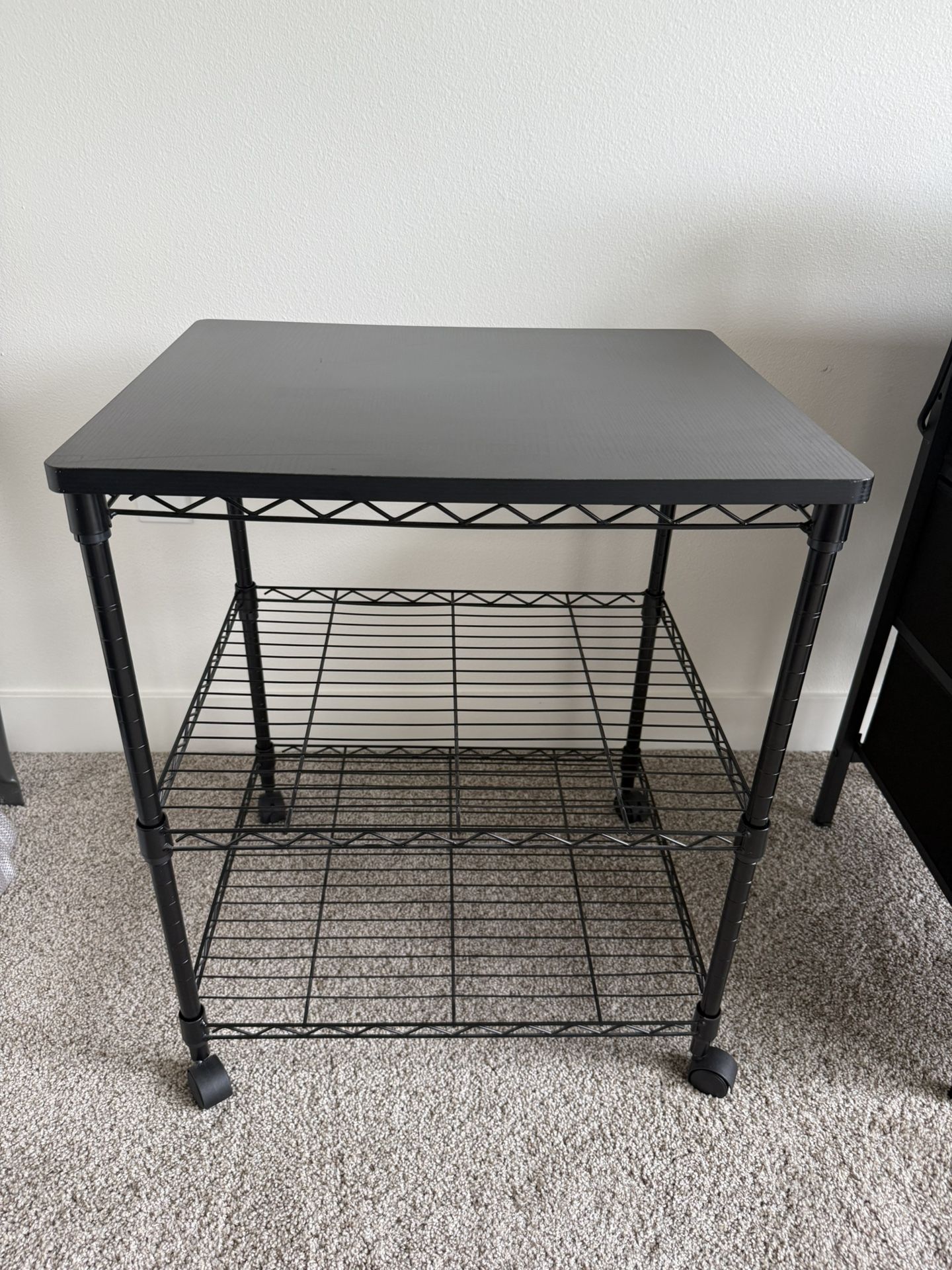 BLACK 3-SHELF PRINTER/ COMPONENT STAND