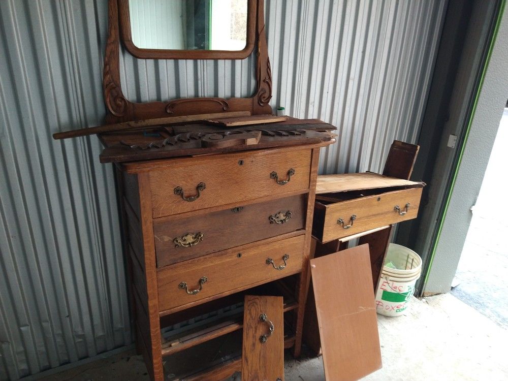 Antique Oak Dresser..Needs Work