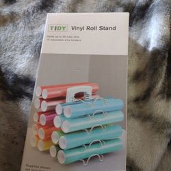 Vinyl Roll Stand Holds Up To 20 vinyl Rolls.