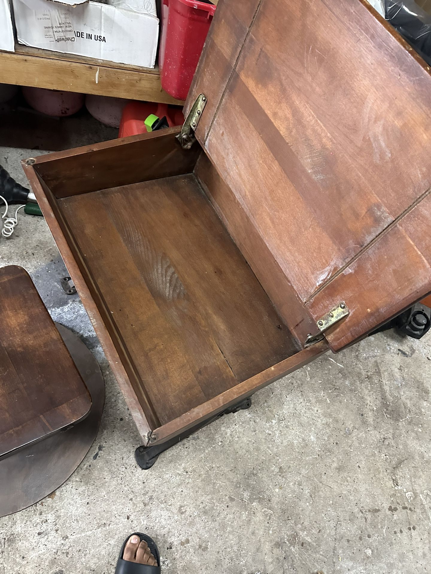 Antique Oak Cast Iron Wooden School Desk/chair