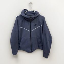 Nike Women’s NSW Tech Fleece Windrunner CW4298-437  Thunder Blue /Black Hoodie L