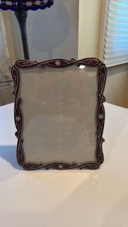 Heavy Metal Enamel & Rhinestone 8 x 10 picture photo frame