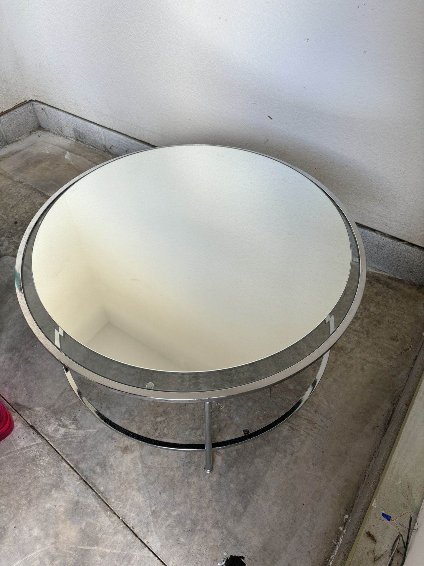 Glass table With Mirror bottom