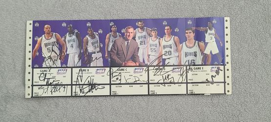 Sacramento Kings 1999 Full Team Autograph Ticket Sheet! 