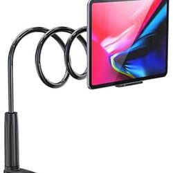 Tablet Holder for Bed - Gooseneck Tablet Holder Stand, Flexible Long Arm Gooseneck Mount Holder Clip with Grip, Compatible with iPad Air Mini, Galaxy 