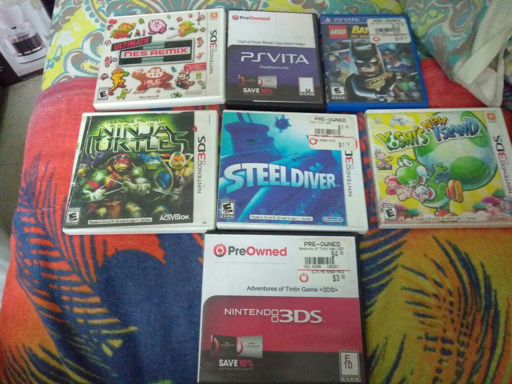 Assorted PS Vita and Nintendo 3DS games