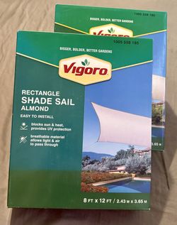 Vigoro 8ft. x 12ft. Almond Rectangle Shade Sail(2)