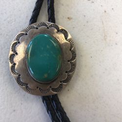 Turquoise Bo Lo Tie Silver 