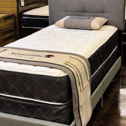 BRAND NEW TWIN  BED FRAME WITH NEW MATTRESS ONLY/FAST DELIVERY