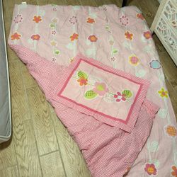 Two Pink Twin Comforters And Sham Pillowcase 