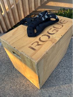 Rogue game jump box with 15-25 lb weights vest