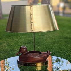 Sculpture Table Lamp TRADITIONAL Duck With Brass Accents
