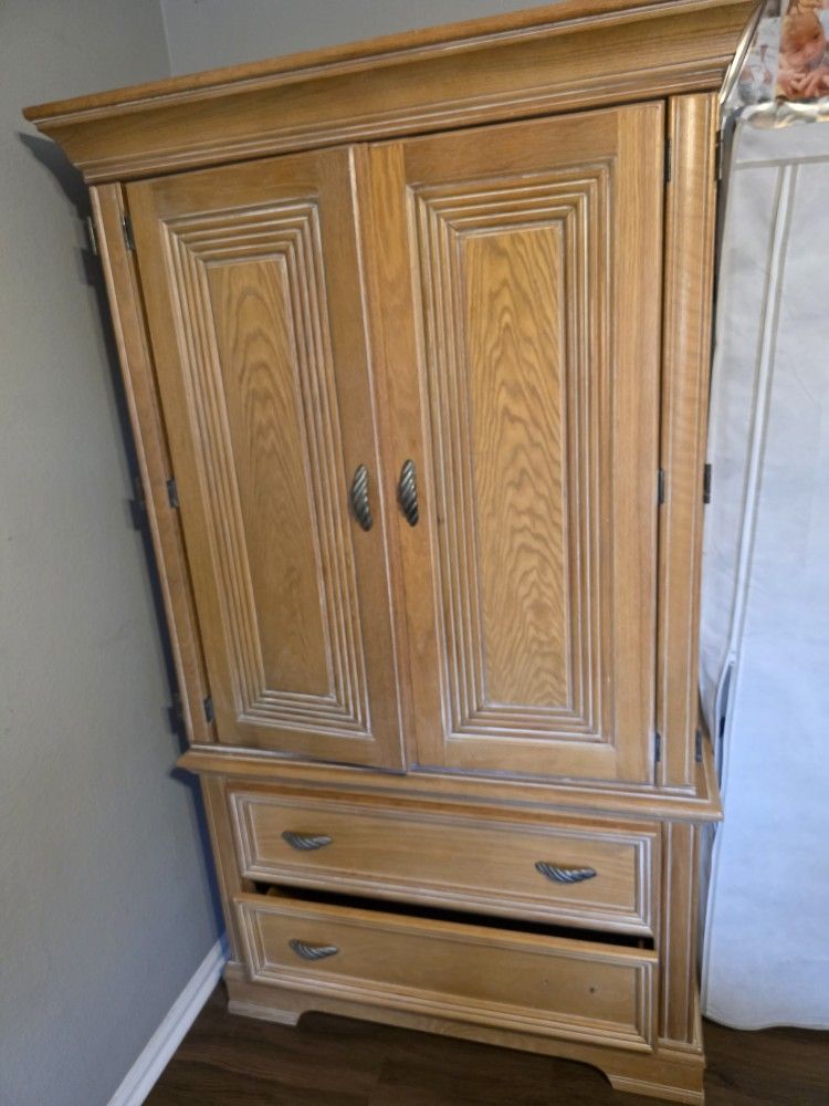 , Wooden Armoire Wardrobe heavy and very sturdy