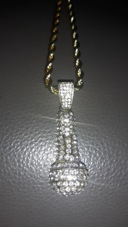 Microphone Designer chain with stones 20"