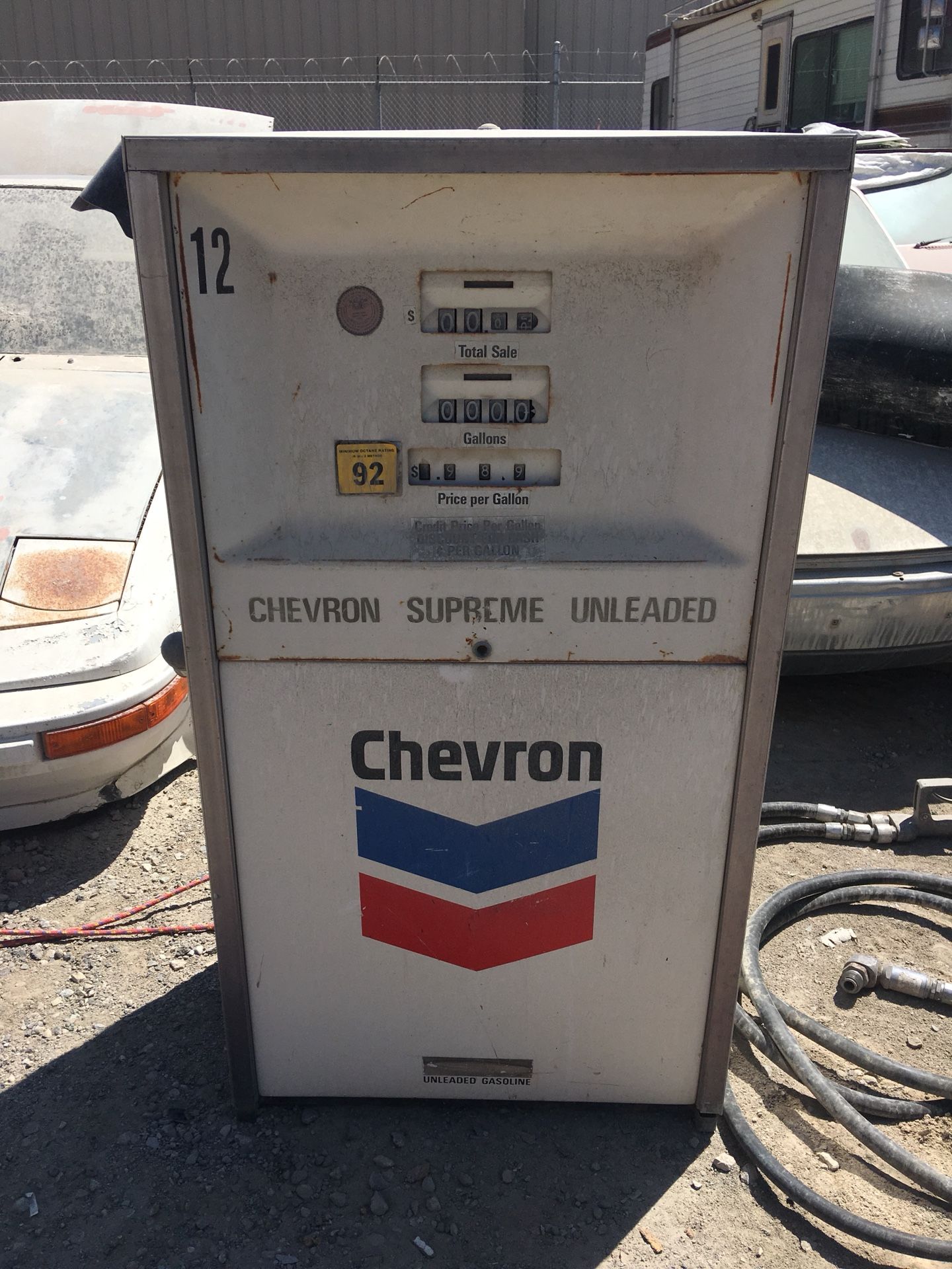 Vintage 70s Chevron gas pump decoration man cave