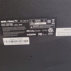 Broken 65” Roku TV for sale
 The screen is cracked, but when I turn it on, it lights up — it just doesn’t show any picture.  Selling as is.  $100 OBO.