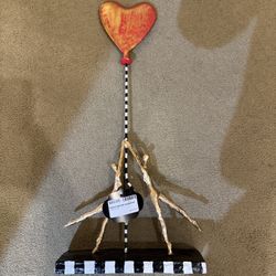 Hand painted and sealed whimsical sculpture Heart Balloon