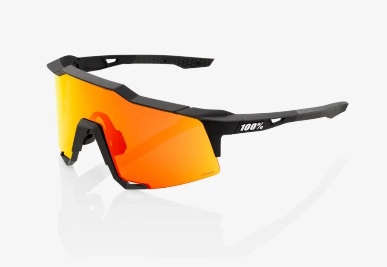 New! 100% SPEEDCRAFT Soft Tact Black HiPER Red Multilayer Mirror Lens Sunglasses
