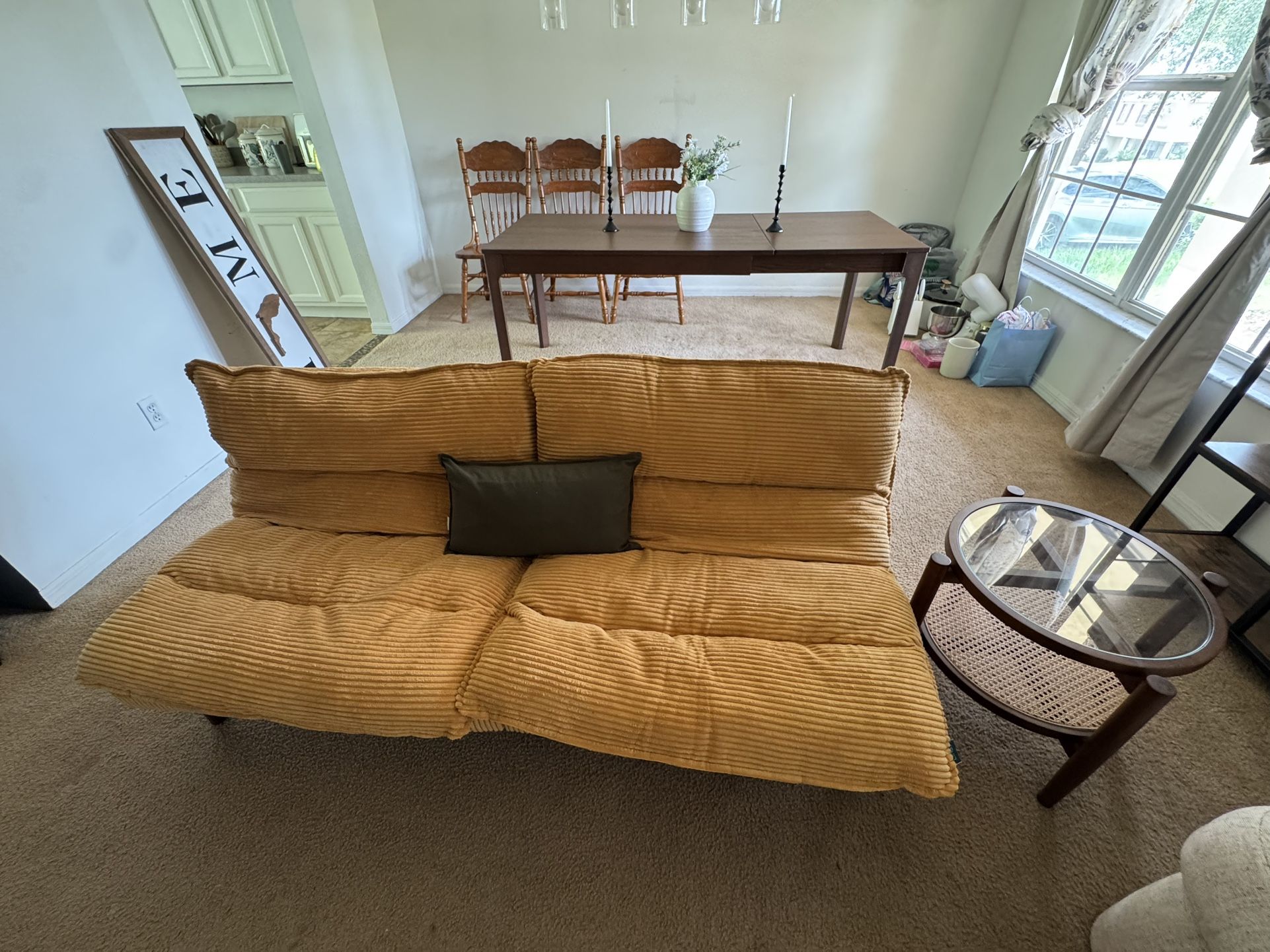 Yellow Corduroy Futon