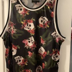 Men’s No Boundries Brand Sport Tank Shirt W/skulls, Size XL, Performance Material