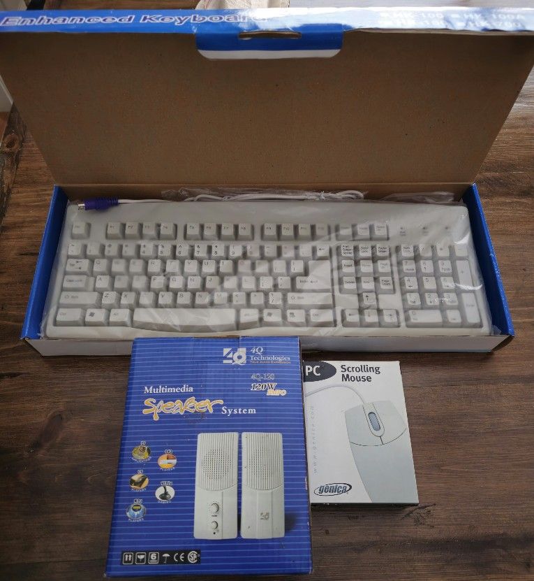 PS2 Computer Keyboard, Mouse And Speakers